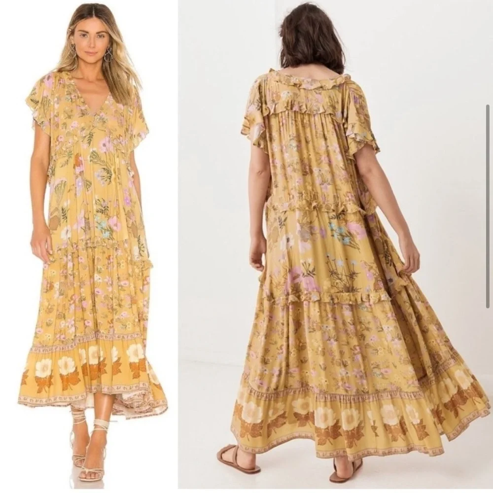 Floral Yellow Maxi Dress - Picture 4 of 11